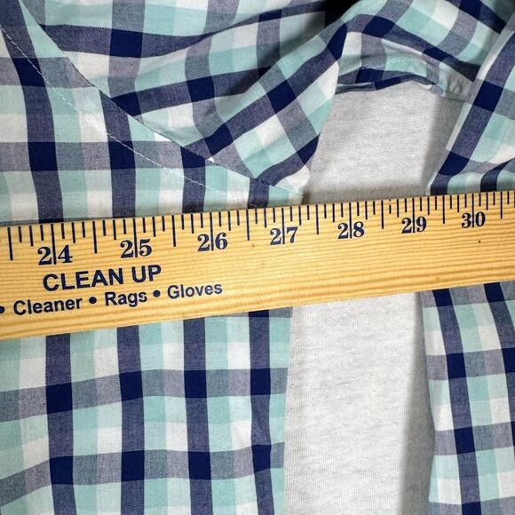 Vineyard Vines Slim Fit Whale Button Down Shirt Navy Teal Check Men's XL - Picture 8 of 10